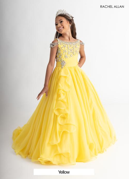 Cold Shoulder Illusion Neckline Crystal Beaded Ruched Bodice Ball Gown by Rachel Allan 10302