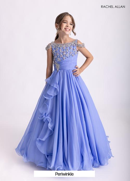 Cold Shoulder Illusion Neckline Crystal Beaded Ruched Bodice Ball Gown by Rachel Allan 10302