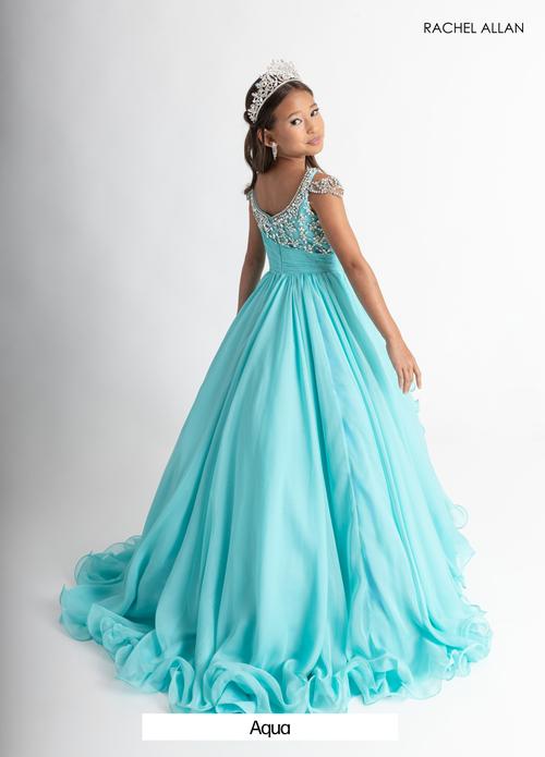 Cold Shoulder Illusion Neckline Crystal Beaded Ruched Bodice Ball Gown by Rachel Allan 10302