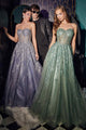 Ladivine J852 Floor Length Strapless Tulle Gown