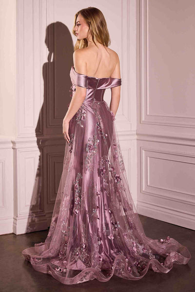 Ladivine J876 Embellished Satin Evening Gown