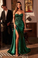 Ladivine J884 Dress Strapless Fitted Satin Corset Gown