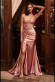 Ladivine J884 Dress Strapless Fitted Satin Corset Gown