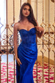 Ladivine J884 Strapless Satin Evening Gown
