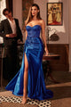 Ladivine J884 Dress Strapless Fitted Satin Corset Gown