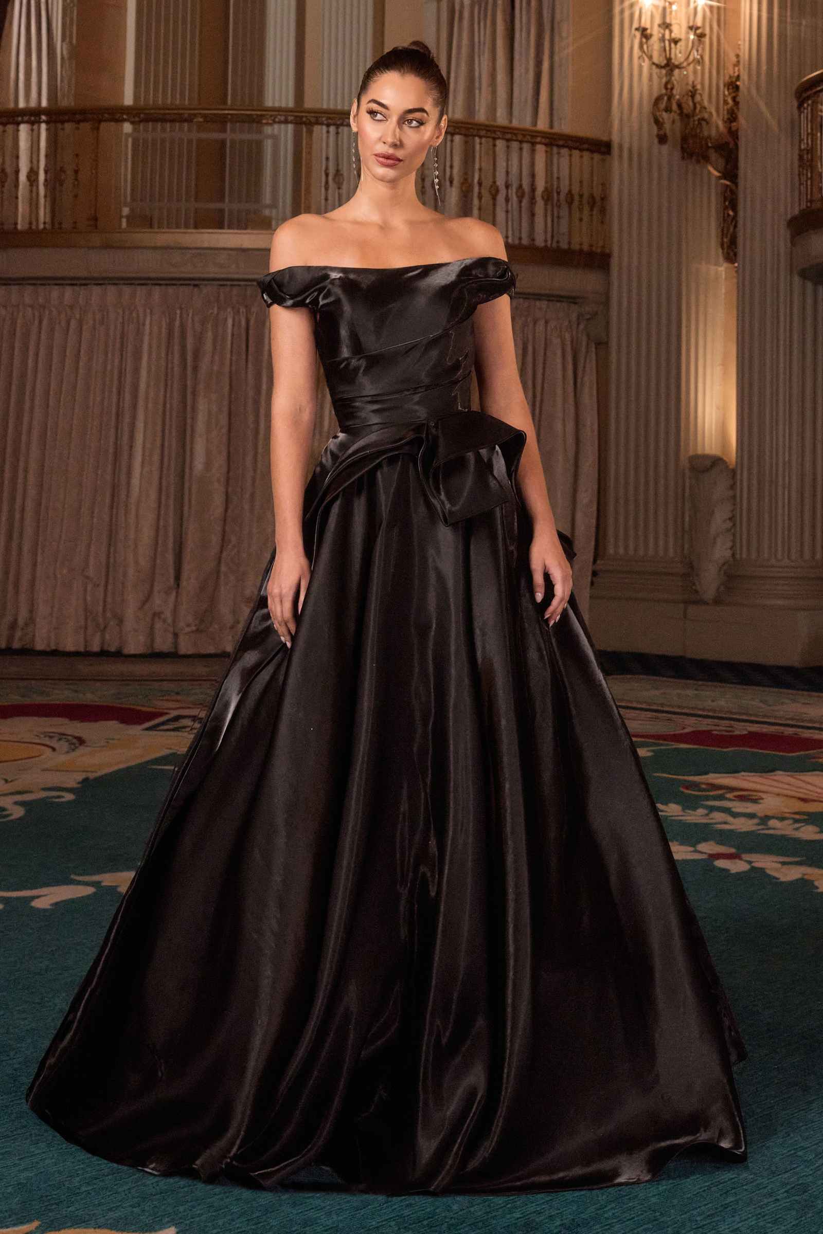 Ladivine J885 Off Shoulder Layered Organza Ball Gown
