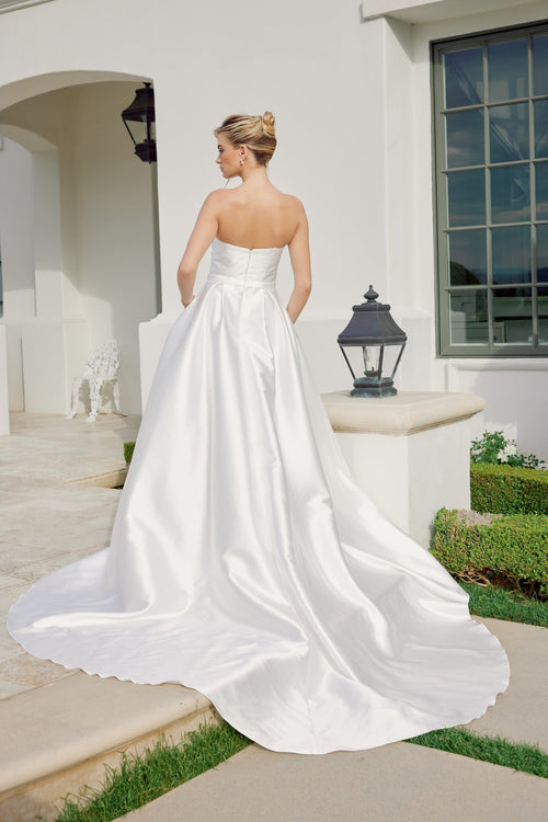 Nox Anabel JE1075 Strapless A-Line Long Wedding Dress with Train