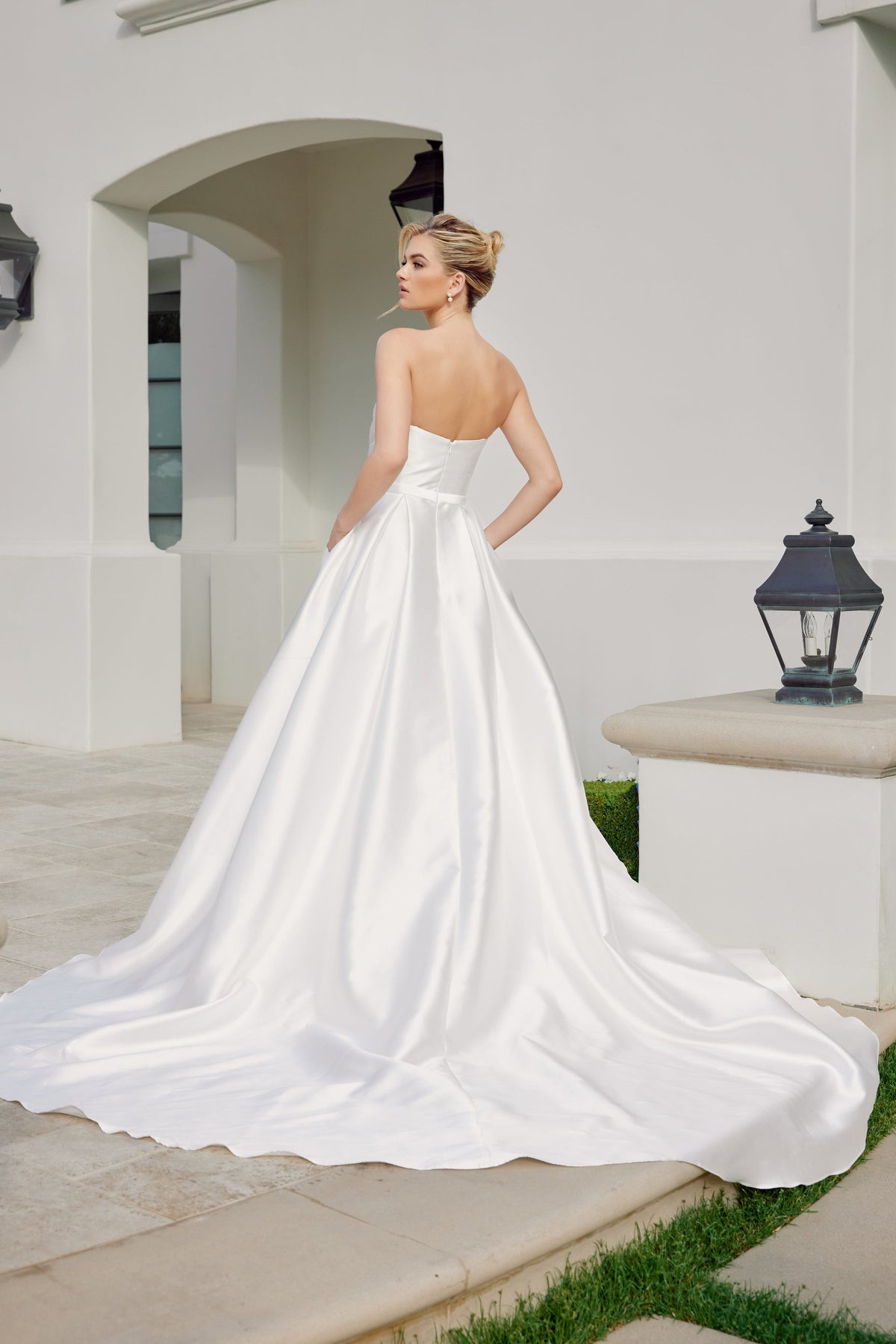 Nox Anabel JE1075 Strapless A-Line Long Wedding Dress with Train