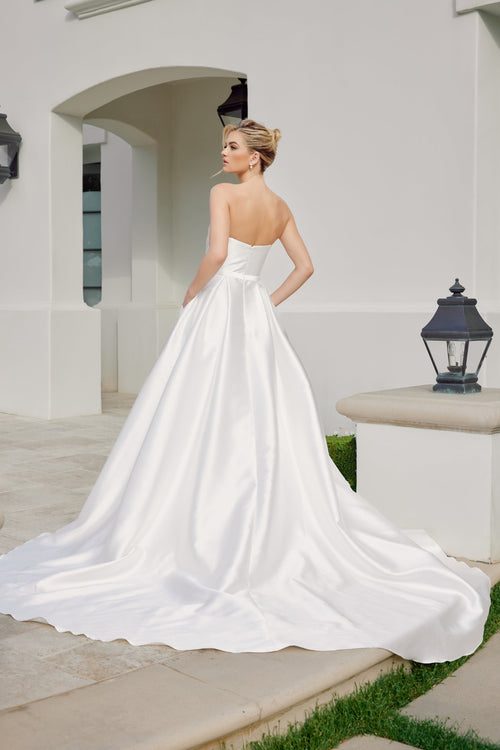 Nox Anabel JE1075 Strapless A-Line Long Wedding Dress with Train