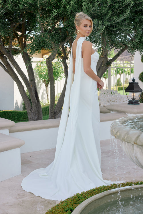 Nox Anabel JE1081 Strapless Fitted Long Corset Wedding Dress with Train