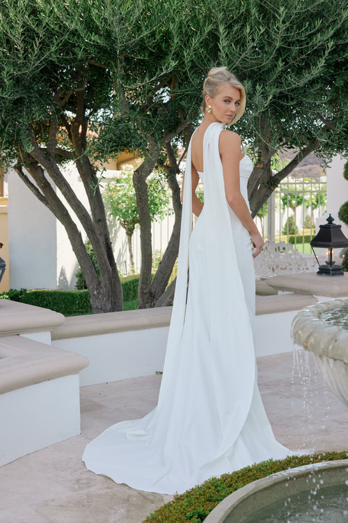 Nox Anabel JE1081 Strapless Fitted Long Corset Wedding Dress with Train