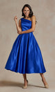 Nox Anabel JE931 Simple One-Shoulder Tea-Length Dress