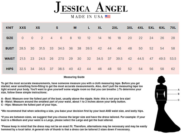 Jessica Angel Size Chart