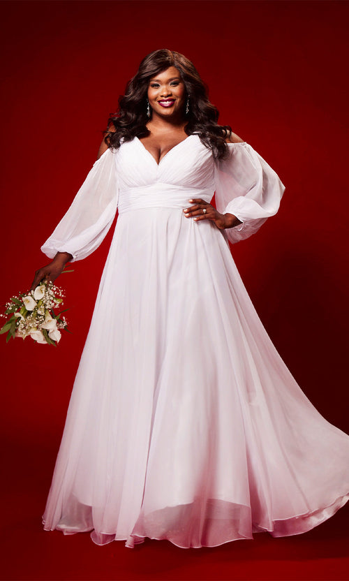 Sydney's Closet Dove White Evening Dress