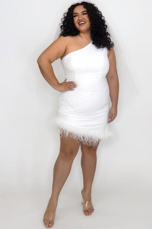 Sydney's Closet Diamond White Party Dress