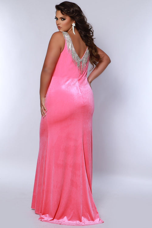 Sydney's Closet Hot Coral Evening Dress