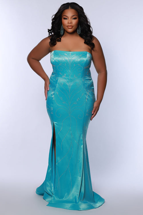 Sydney's Closet Aqua Prom Dress