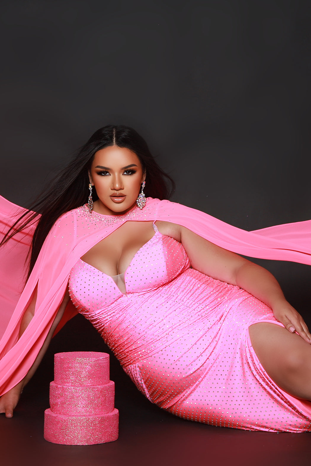 Sydney's Closet Hot Pink Evening Dress