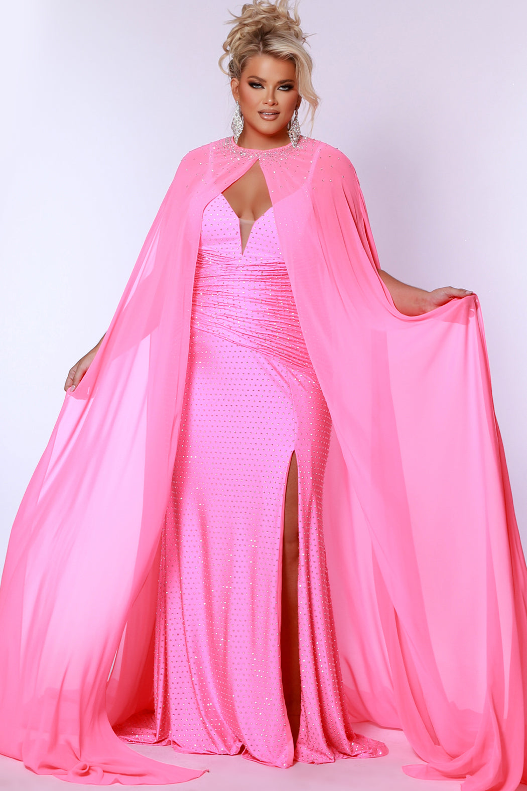 Sydney's Closet Hot Pink Evening Dress