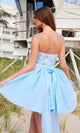 Vestido de fiesta corto de encaje sin tirantes Nox Anabel JQ1017