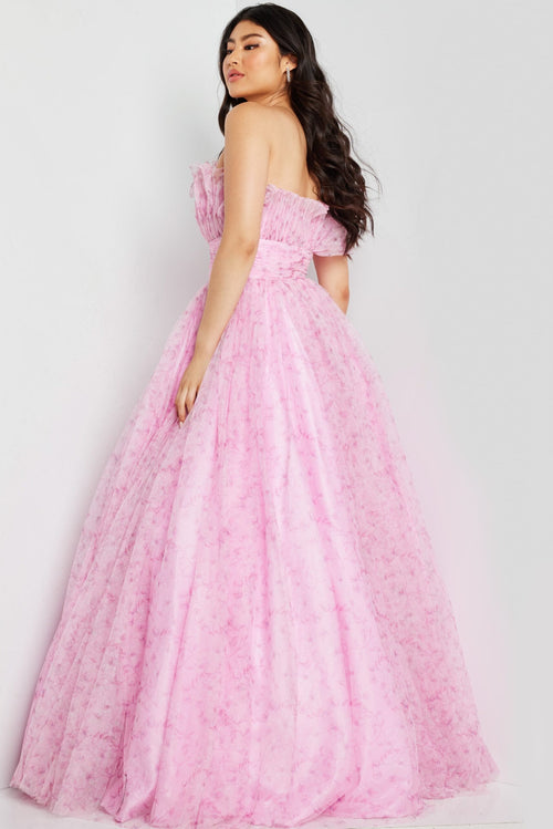 Jovani 26209 Glitter Long Ball Gown Printed Prom Dress