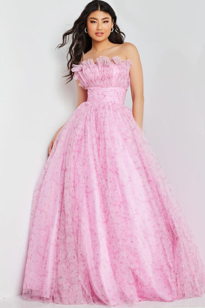 Jovani 26209 Glitter Long Ball Gown Printed Prom Dress