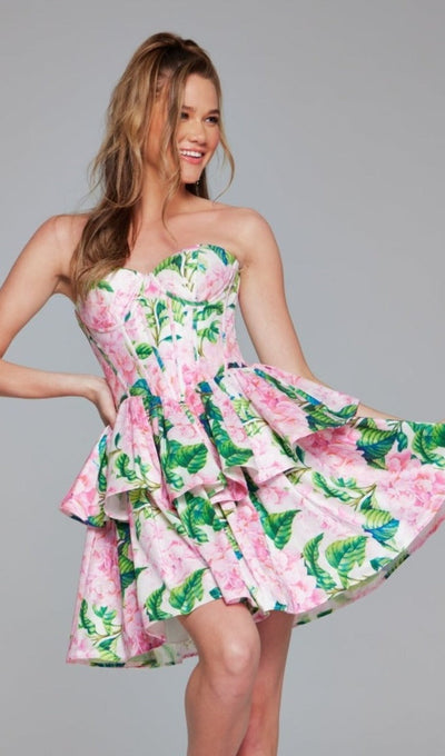 JVN by Jovani Strapless Short Hoco Dress JVN37057