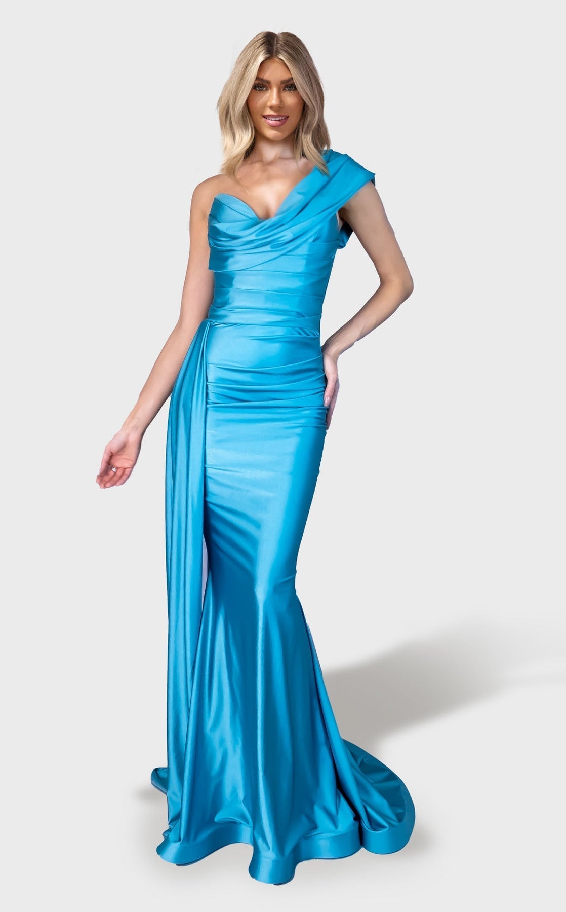 Prom Dresses Fitted Long Formal Evening Prom Dress Medium Blue