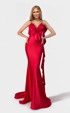 Jessica Angel JA2749 Fitted Open Back Draped Formal Floor-Length Dress
