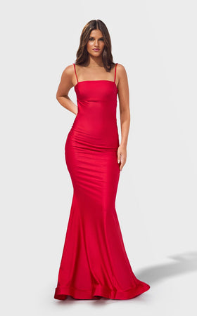 Jessica Angel JA2762 Deep V-Neck Fitted Slit Prom Party Cocktail Dress