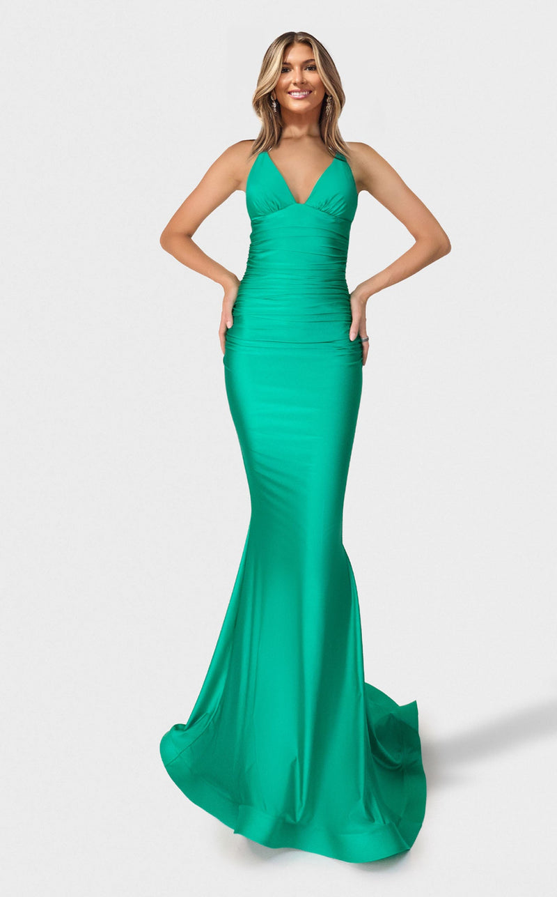 Off-Shoulder Fitted Open Back Prom Formal Lace Gown JA2766 by Jessica Angel Hunter / 3XL