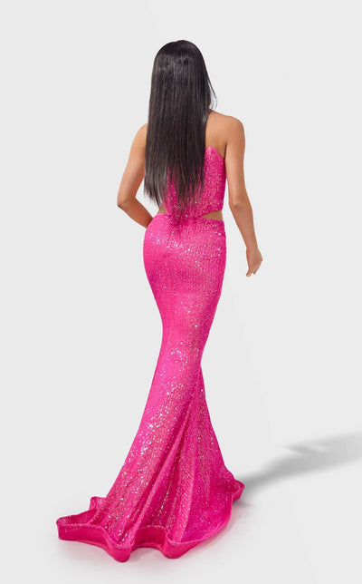 Jessica Angel JA2770 Strapless Mermaid Cutout Formal Floor-Length Sequin Dress
