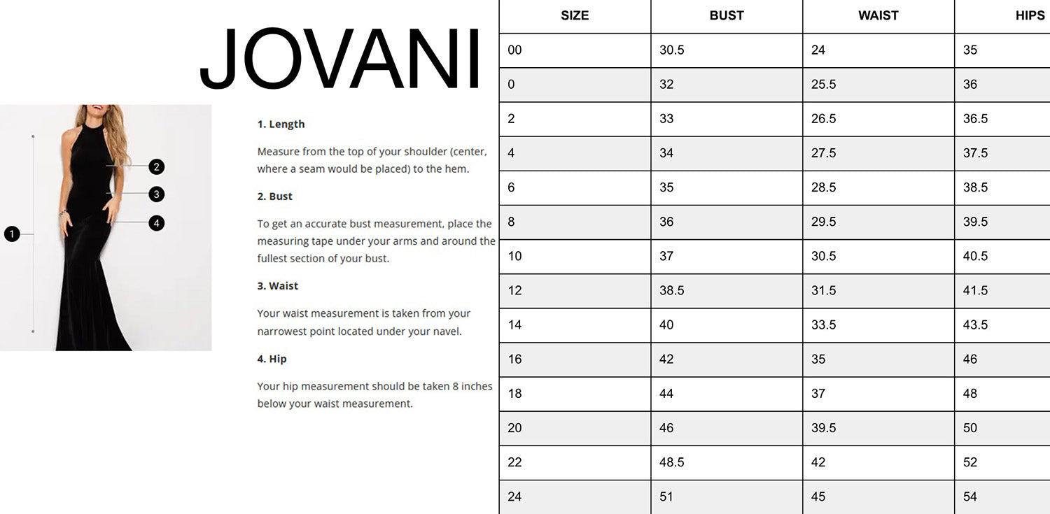 Jovani Size Chart