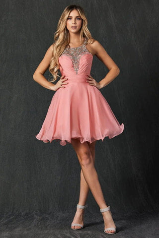 Juliet 725 Sleeveless A-Line Classy Short Prom Dress