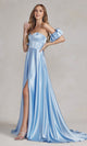 Elegante vestido de novia sin tirantes y mangas abullonadas – K1122