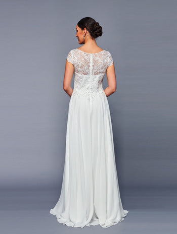 Deklaire Bridal K311 Mother of the Bride A-Line Cap Sleeve Chiffon Gown