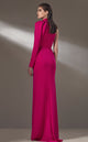 MNM Couture K3892 High Neck Red Sheath Gown with Slit