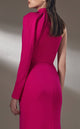 MNM Couture K3892 High Neck Red Sheath Gown with Slit
