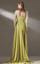 MNM Couture K3893 Blush Long Sleeve Draped Sheath Gown