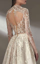 MNM Couture K3895 Off-White Beaded Lace Gown with Overlay Skirt