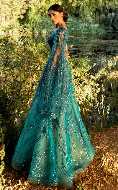 MNM Couture K3932 Mustard One-Shoulder A-Line Gown