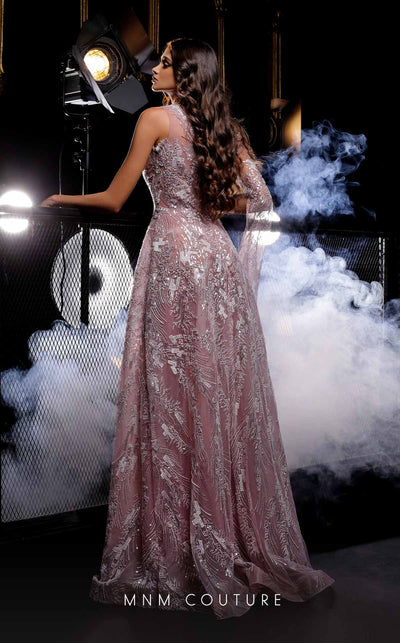 MNM Couture K3990 One-Shoulder Embellished Gown in Purple