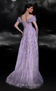 MNM Couture K4120 Off-Shoulder Lilac Beaded Gown