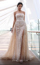 MNM Couture K4126 Beige Sophisticated Evening Gown – Size 4