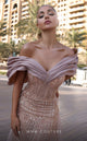 MNM Couture K4138 Bronze Sequin Off-Shoulder Mermaid Gown