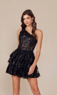 Vestido de fiesta brillante de un solo hombro K855