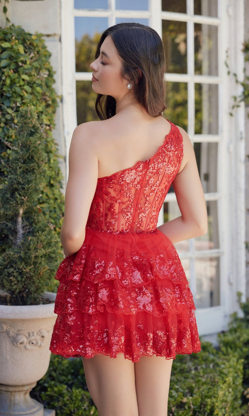 Vestido de fiesta brillante de un solo hombro K855