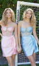Vestido Hoco Corsé Corto Sin Tirantes K971 de Nox Anabel