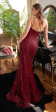 Ladivine KV1071 Sequin One Shoulder Dress with Sash