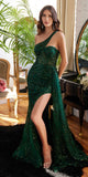 Ladivine KV1071 Sequin One Shoulder Dress with Sash